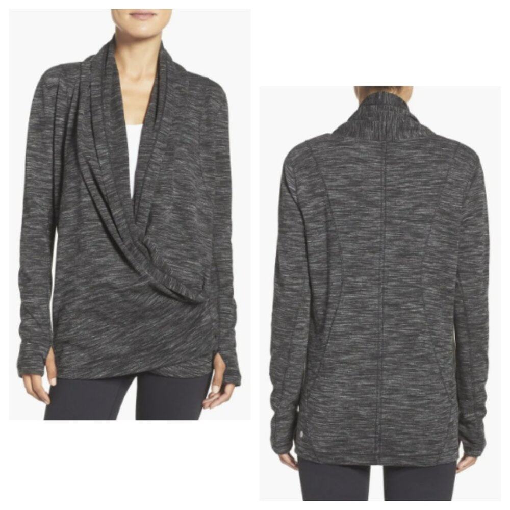 Zella Women's Enlighten Me Cardigan Heather Black Size S